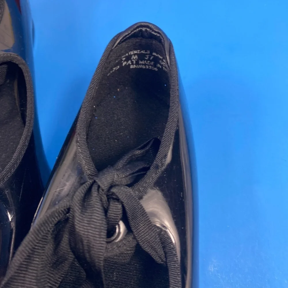 Capezio TeleTone Tap Dance Shoes Black Patent SIZE 7M